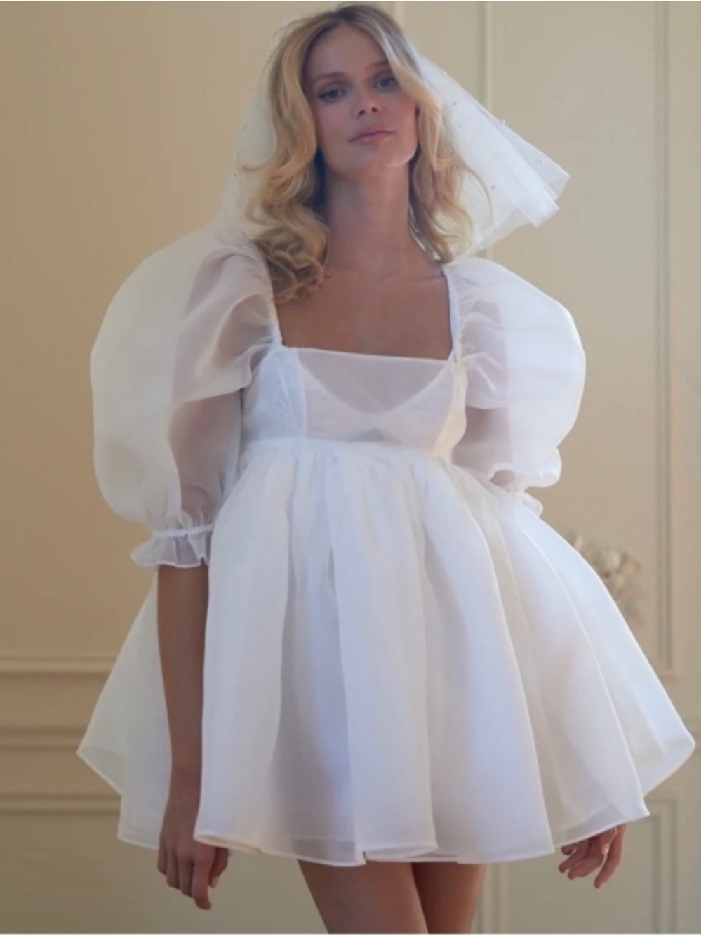 Selkie Ivory Puff Dress